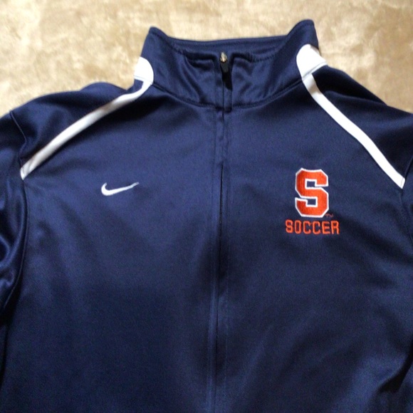Syracuse University Soccer Nike FitDry Zip Front Athletic Jacket Size Small - Picture 3 of 7